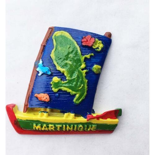 Lychee 3D Sailboat Fridge Magnets Martinique Refrigerator Magnetic Sticker Home Decoration Travel Souvenirs