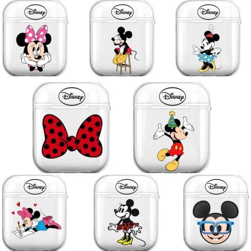 Mickey and Minne Soft Silicone Cases For Airpods 1/2 Protective Bluetooth Wireless Earphone Cover For Air Pods Charging Box Bag