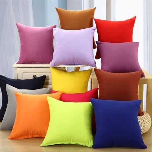 Candy Color Pillow Case Solid Color Polyester Throw Pillow Case Decorative Pillowcases Cover17
