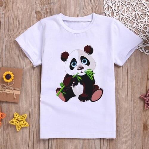 2021 New Kids T Shirt Pandas Bamboo Polar Prints Cute Bears Design Tshirts Kawaii Harajuku T-shirts For Boys And Girls
