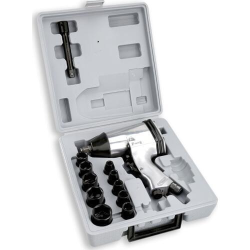 New 1/2" Sq. Dr. pneumatic air impact socket wrench kit One hammer front exhaust 312Nm (230 FT/LBS)