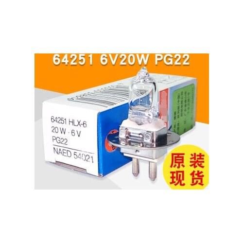 2pcs/lot Original for OSRAM HLX 64251 6V20W PG22 Halogen Bulb 66VISION HLX64251 YZ-5X Zeiss Slit Lamp Handheld Keratometer Bulb