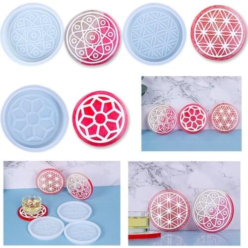 Coaster Epoxy Resin Mold Cup Mat Silicone Mould DIY Crafts Jewelry Home Decorations Casting Tools