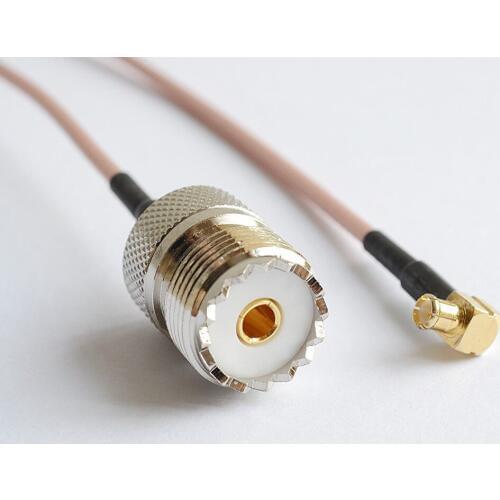 ALLISHOP 15CM RG316 RF Coaxial Cable UHF SO239 PL259 Female to MCX Male Right Angle Connector #Rocheuk