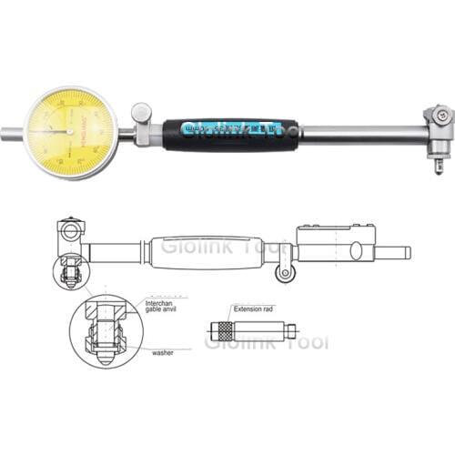 50-160mm Dial Bore Gauge Hole Diameter Measuring Gauge Inside Diameter Scale Cylinder Volume Meter Dial Indicator