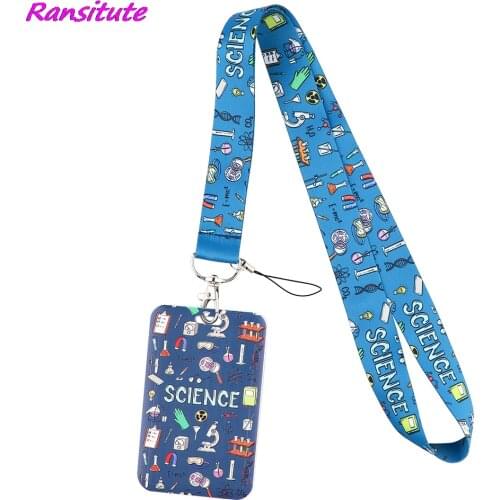 Ransitute R2195 Scientific Physics Equipment Lanyard Card Holder Student Hanging Neck Phone USB Badge Holder Necklace Lanyard
