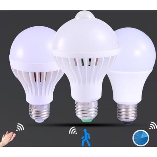 3W 5W 7W 9W LED Bulb PIR Motion Sensor Bulb E27 AC 220V Auto Smart Led Lamp Sound Radar SensorStair Hallway Night light White