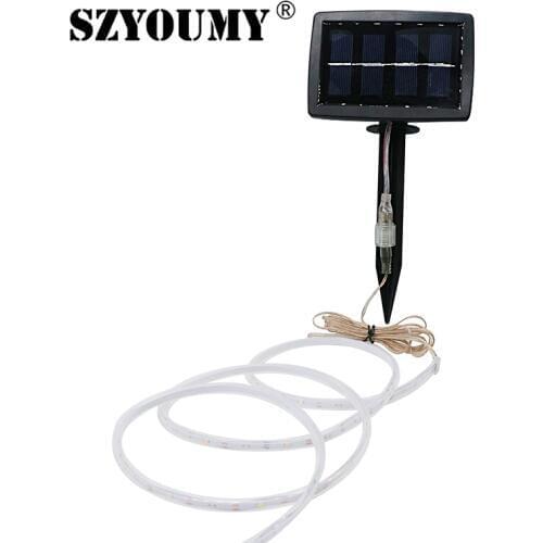 SZYOUMY BIG Solar Panel LED Strip Solar Powered SMD2835 100Leds 2 Lighting Mode IP68 Waterproof Indoor Outdoor Decoration