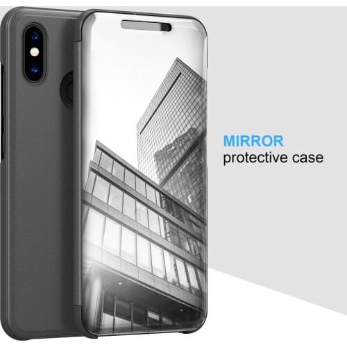 Smart Flip Stand Mirror Case For Xiaomi Mi 8 Mi8 Case Clear View PU Leather Cover For Xiaomi Mi 8 SE 8SE Case Cover for Xiaomi 8