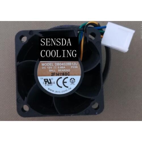 New DB04028B12U 40mm fan 4cm 4028 40x40x28mm 12V 0.66A Dual Ball Bearing 4-wire 4pin PWM Server Power Airflow Coo