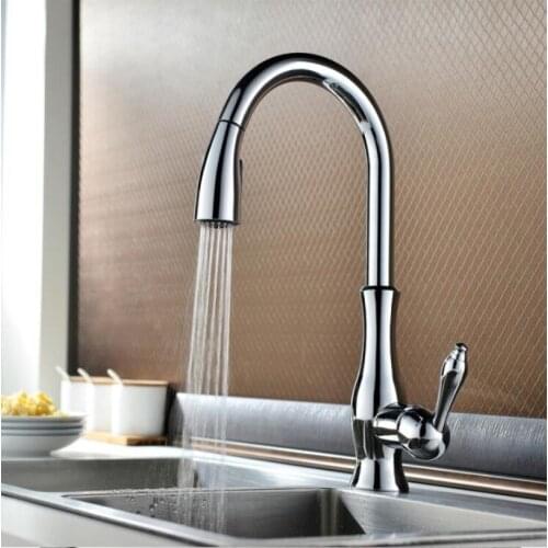 Vidric New arrival High quality chrome finished brass kitchen sink pull out faucet,tap mixer with pull out shower head