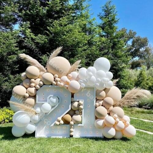 Balloon Arch Baby Shower Global Balloon Garland Double Layer Apricot Cream Peach Blush Nude DIY Wedding Decoration Coffee Decor