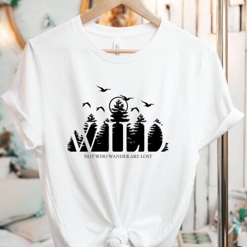 Answer The Call Of The Wild Print Harajuku Top Casual Ladies Basic O-collar Short Sleeved Women T-shirt Girl,Drop Ship