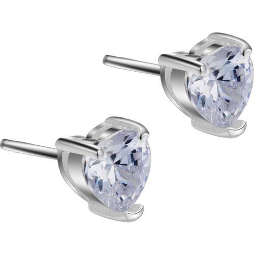 Love heart shiny zircon high quality Silver Earrings for women fashion jewelry earrings /UWIJIYBL ANYZUFBD