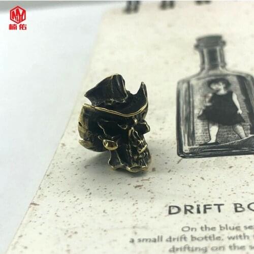 1PC Cowboy Hat Skull Retro Brass Copper EDC Paracord Beads Lanyard Pendants Knife Beads Umbrella Rope Cord Beads Pendants