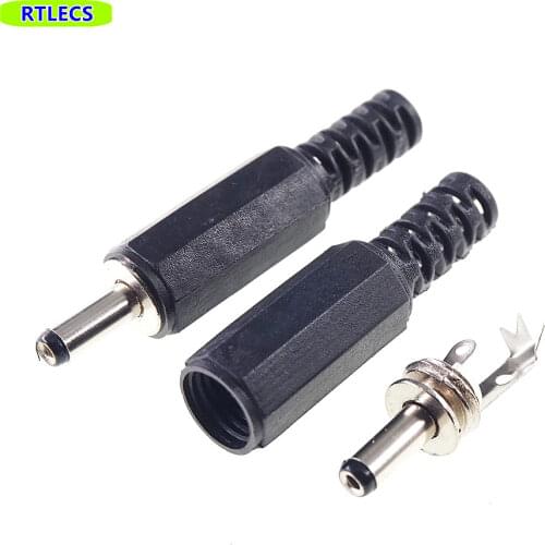 10 pcs DIY 3.5 mm x 1.35 mm DC Power Plug Female wire cable solder Connector Adapter barrel length 9.0 mm