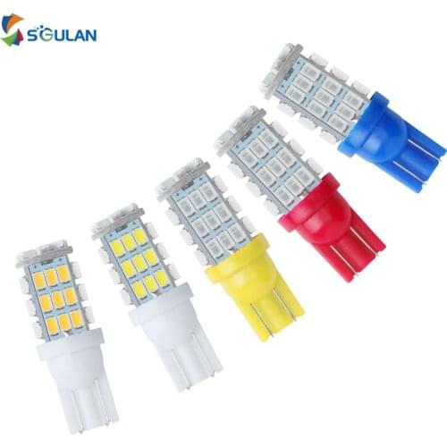 100x Car Led Lights T10 W5W 194 Auto Interior Lamps License Plate Bulb Red Blue Warm White Motorcycle Signal Lighting 12V Diode