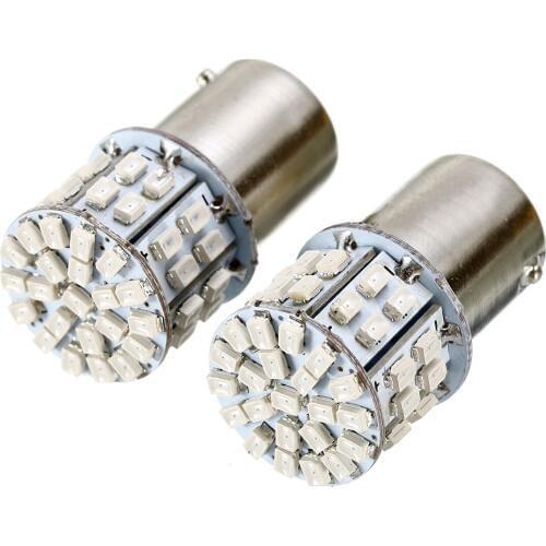 2x Yellow 1156 Tail Light BAU15S PY21W 360 Degrees 50 SMD LED Turn Signal Backup Light Lighting Bulb Car Accessories