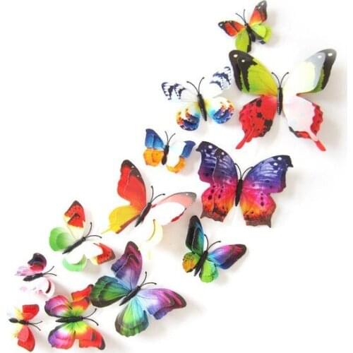 3D Double Leaf Luxury Butterfly Wall and Curtain Decor Ornament paintable decorative objects декоративные предметы под роспись