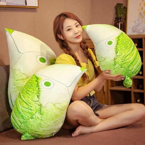 40/65/90cm Creative Funny Chinese Cabbage Parrot Plush Toys Stuffed Cute Vegetable Pillow Kawaii Bird Dolls Gift For Children