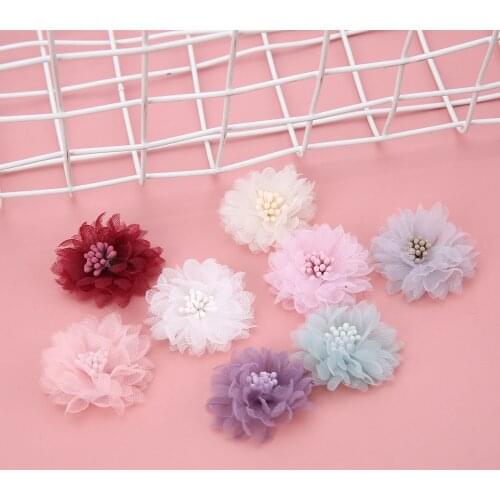 5 Pcs/set Artificial Chiffon Dahlia Flower Wedding Party Home Decorative Ornaments Multicolor Stamen Handwork DIY Flowers