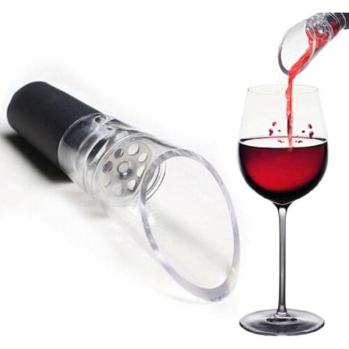 1PC Mini Red Wine Aerator Quick 360 Degrees Rotating Wine Pourer Acrylic Silicone Pour Spout Decanter Cap for Bottles Bar Access