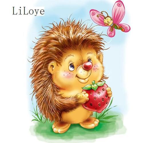LI LOYE DIY Diamond embroidery Hedgehog needlework cross stitch set square resin Drill Mosaic art wall picture Decor Gift FZ209