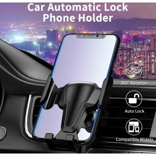 Car Vehicle Air Vent Mount Gravity Lock Up Mobile Phone Holder Stand Bracket