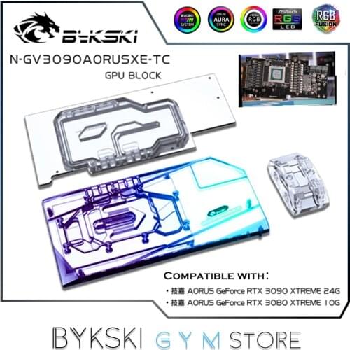 Bykski GPU Active Backplate Block For Gigabyte RTX 3090 / 3080 XTREME, PCB Backside Memory(VRAM) VGA Cooler N-GV3090AORUSXE-TC