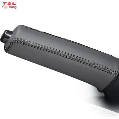 Yuji-Hong Car Handbrake Covers Case for KIA K3 2012-2016 Genuine Leather Auto Cover Black/Red lines