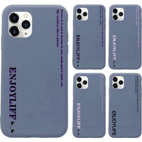 Japanese and Korean style enjoylife ins Phone Case Candy Color Blue for iPhone 11 12 pro XS MAX 8 7 6 6S Plus X 5S SE 2020 XR