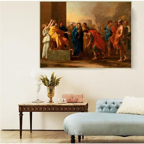 Citon Nicolas Poussin《The Continence of Scipio》Canvas Art Oil painting Famous Artwork Picture Modern Wall decor Home Decoration