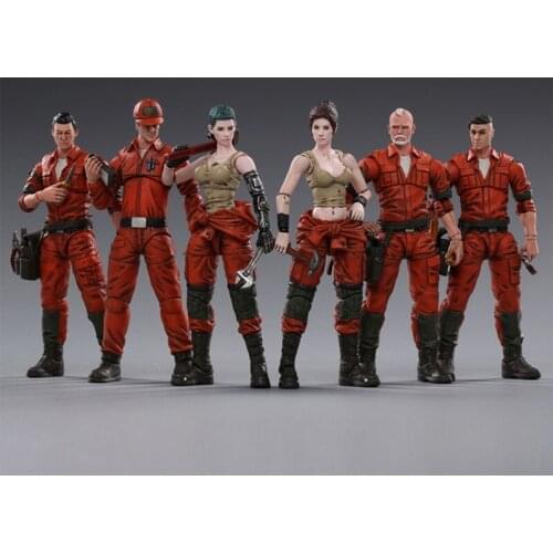 JOYTOY JT1194 1/18 Mech Maitenance Team B Soldier Model 6pcs/set 10.5cm action Figures for Collection
