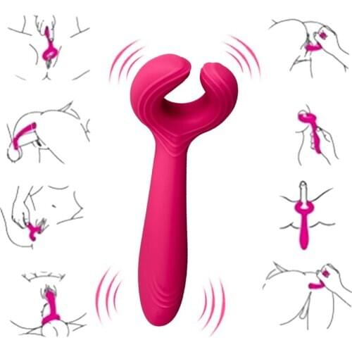G-Spot Waterproof Rechargeable 3 Motors Dildo Vibrator Adult Sex Toys Silicone Clitoris Vagina Nipple Clip Couple Vibrator Vibe