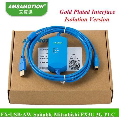 FX-USB-AW Suitable Mitsubishi PLC Programming Cable Communication Download Cable FX3U FX3G