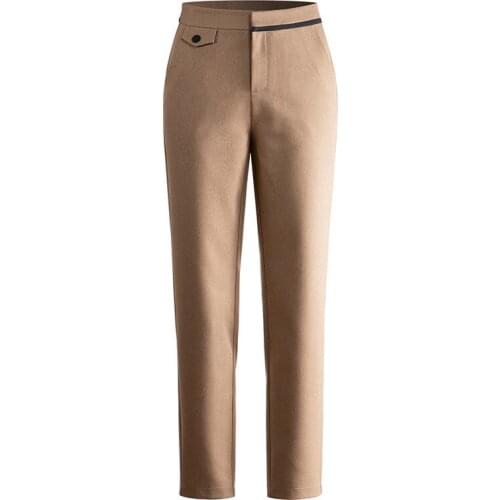 Nine-point suit pants womens 2021 spring and autumn new slim straight pants high waist drape feet casual pants
