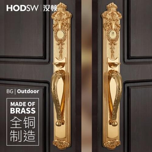 Brass forged villa door lock European door lock classic style wooden door lock