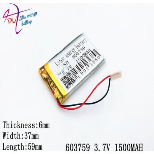 Liter Energy Battery 3.7v Lithium Battery 063759 603759 1500mah Mp4 Mp5 Book Toy Battery 37v Battery