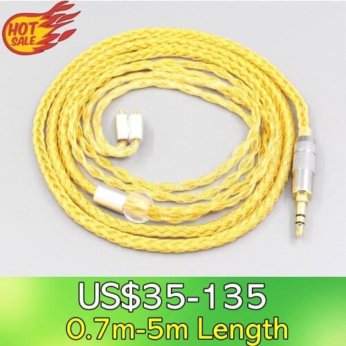 LN007359 16 Core OCC Gold Plated Braided Earphone Cable For UE Live UE6 Pro Lighting SUPERBAX IPX