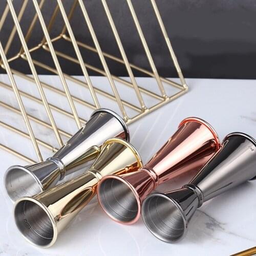 Stainless Steel Cocktail Bar Jigger Measuring Cup Jigger Double Spirit Bartender Bar Wine Jigger Liquor Measuring Tool Kitchen