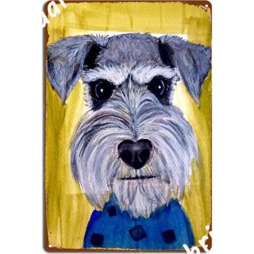 Face Schnauzer Dog Art Metal Signs Wall Mural Wall Custom Wall Decor Tin sign Posters