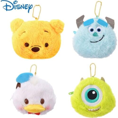 Disney Winnie The Pooh Kawaii Plush Coin Purse Cute Anime Figures Backpack Pendant Brooch Wallet Plush Dolls Bags Gifts for Kids