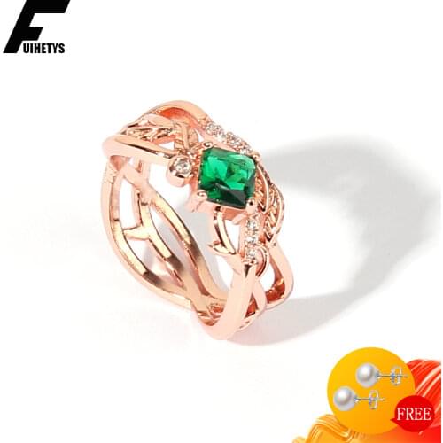 Bali Jelry Fashion 925 Silver Women Ring Jewelry Square Emerald Zircon Gemstone Flower Shape Finger Ring for Wedding Accessories