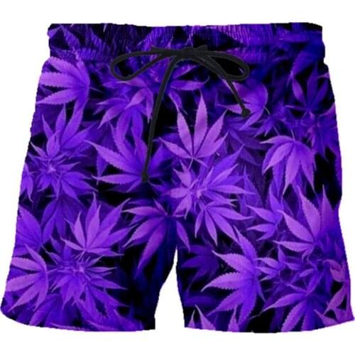 3D swimming trunks 2021 summer mens printed tether pants fashion beach Bermuda shorts purple 6XL large size quick-drying suit