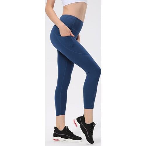 New High Quality Women Sports Pants High Waist Leggings Fitness Running Tight Squatproof Plus Size With Pocket Gym Sexy Trousers