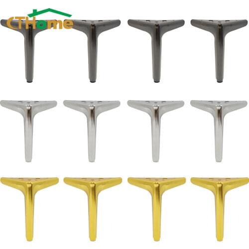 4pcs 12/15cm Coffee Table Legs for Furniture Metal TV Bathroom Kitchen Bed Desk Semicircle Short Side With Mounting Screws