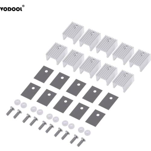 10pcs TO-220 Cooling Radiator Aluminum Sheet Heatsink Transistor Heat Sink Cooler Radiator Cooling For PC Computer Components