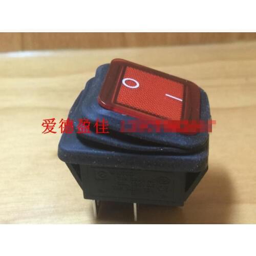 Original new 100% waterproof power switch rocker switch with light red 24V DC waterproof and oil ship type switch KCD2