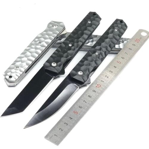 Folding Knife Survival Tactical Pocket Knife 440C Steel Camping Outdoor Hiking Hunting Knives for Self-defense EDC Tools