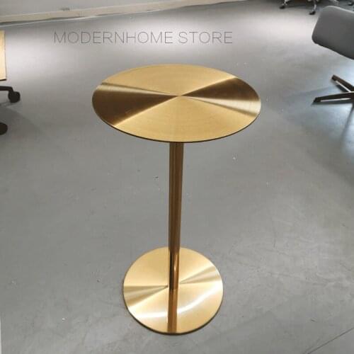 Modern Classic Fashion Popular Luxury Gold Color Stainless Steel Brushed Small Size Dining Bar Table Home Furniture 1PC